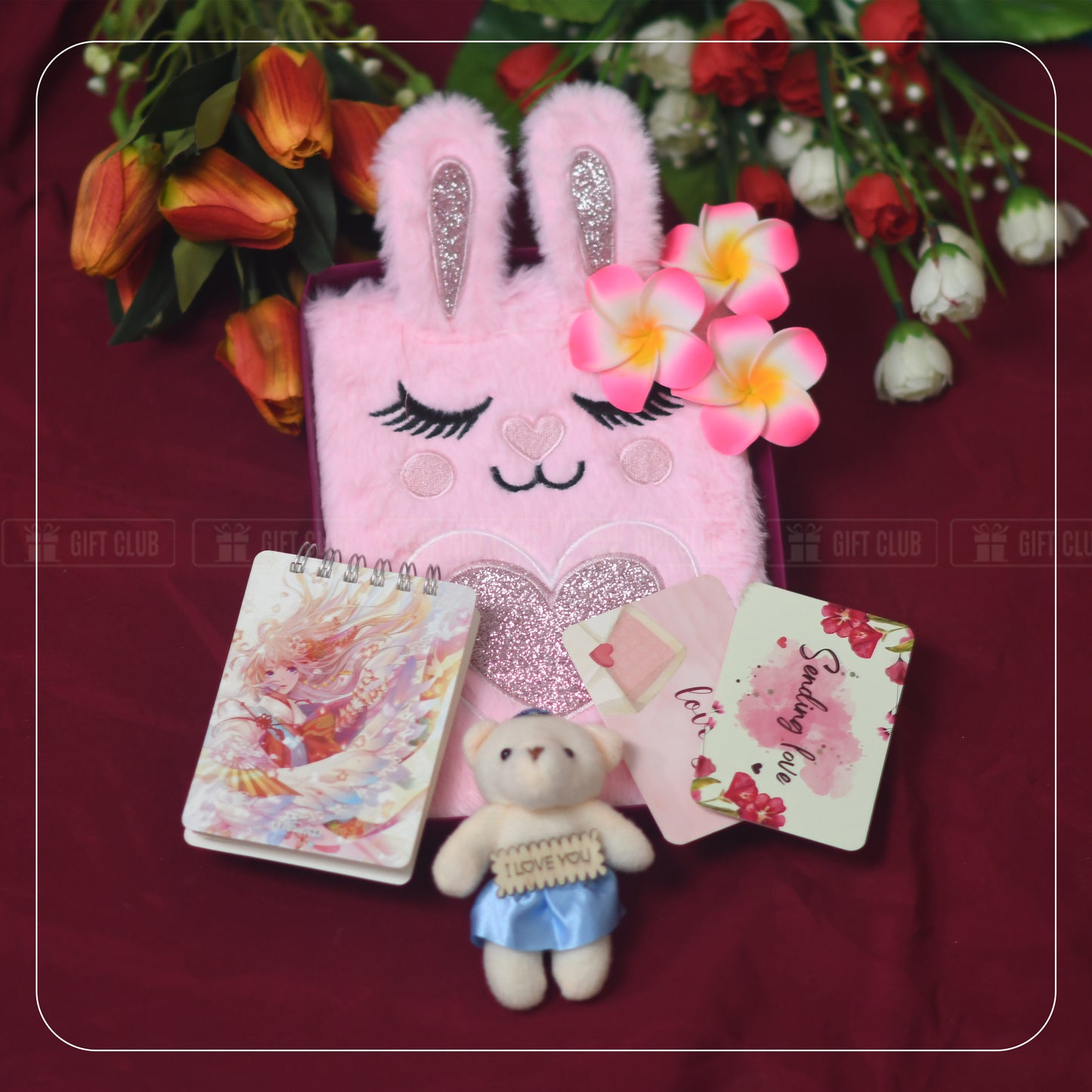 ST42 - Velvet Covered Premium Notebook + Doll + Gift Card