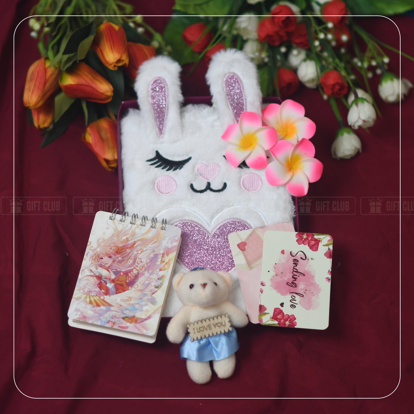 ST43 - Velvet Covered Premium Notebook + Doll + Gift Card