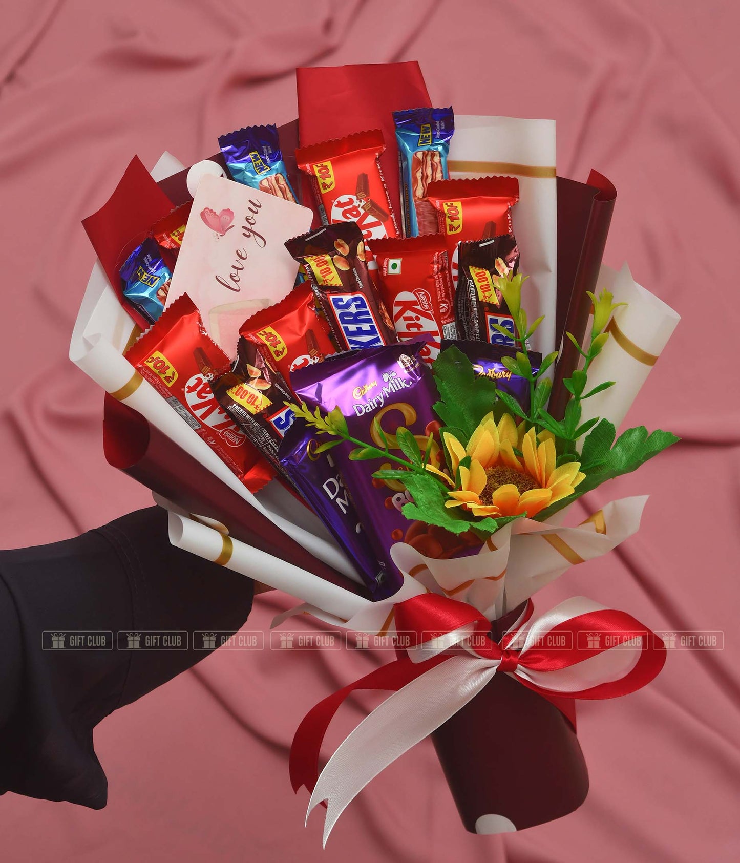CB01 : Chocolate Bouquet made of Original Indian dairy milk & kitkat with lovely craft touch