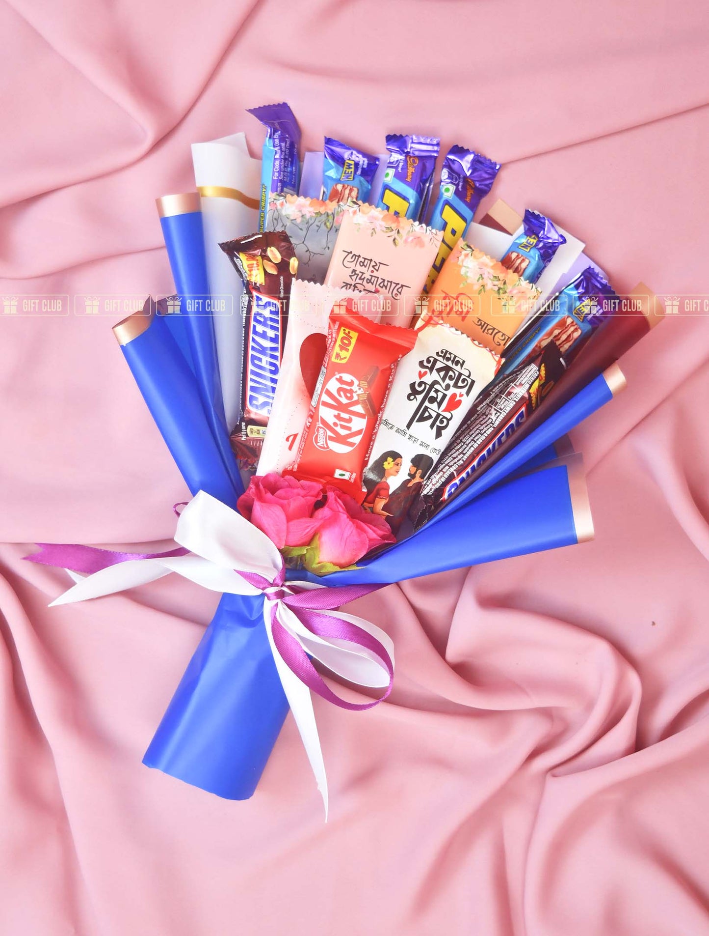 CB04 : Chocolate Bouquet made of Original Indian dairy milk & kitkat with lovely craft touch