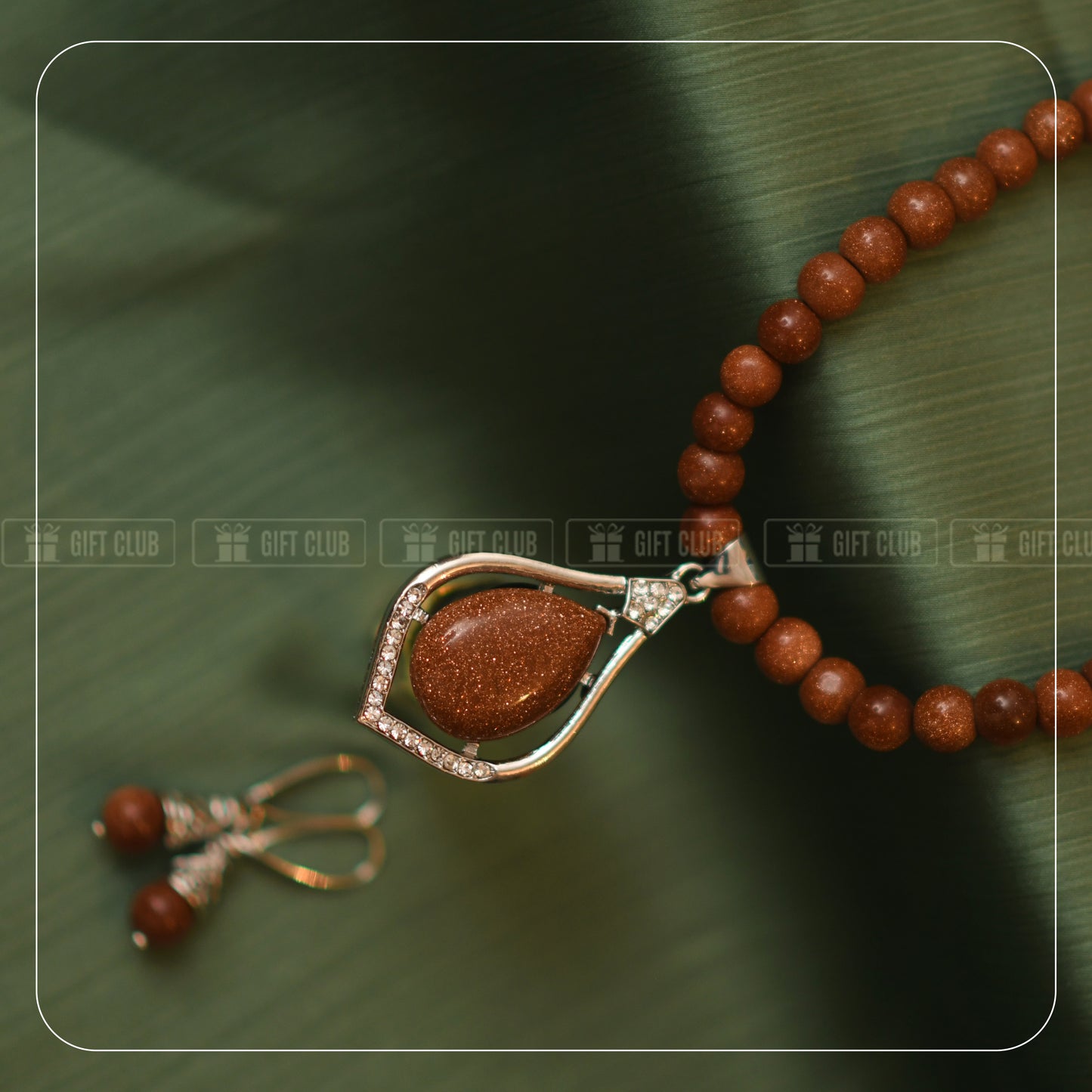 Luxury Gold Color Stone Jewel Set For Women