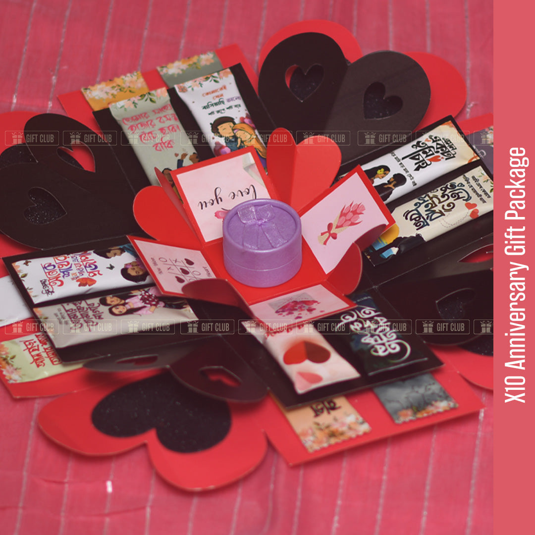 X10 - 3 Layer Magical GIFT box for ANNIVERSARY (With Ring)
