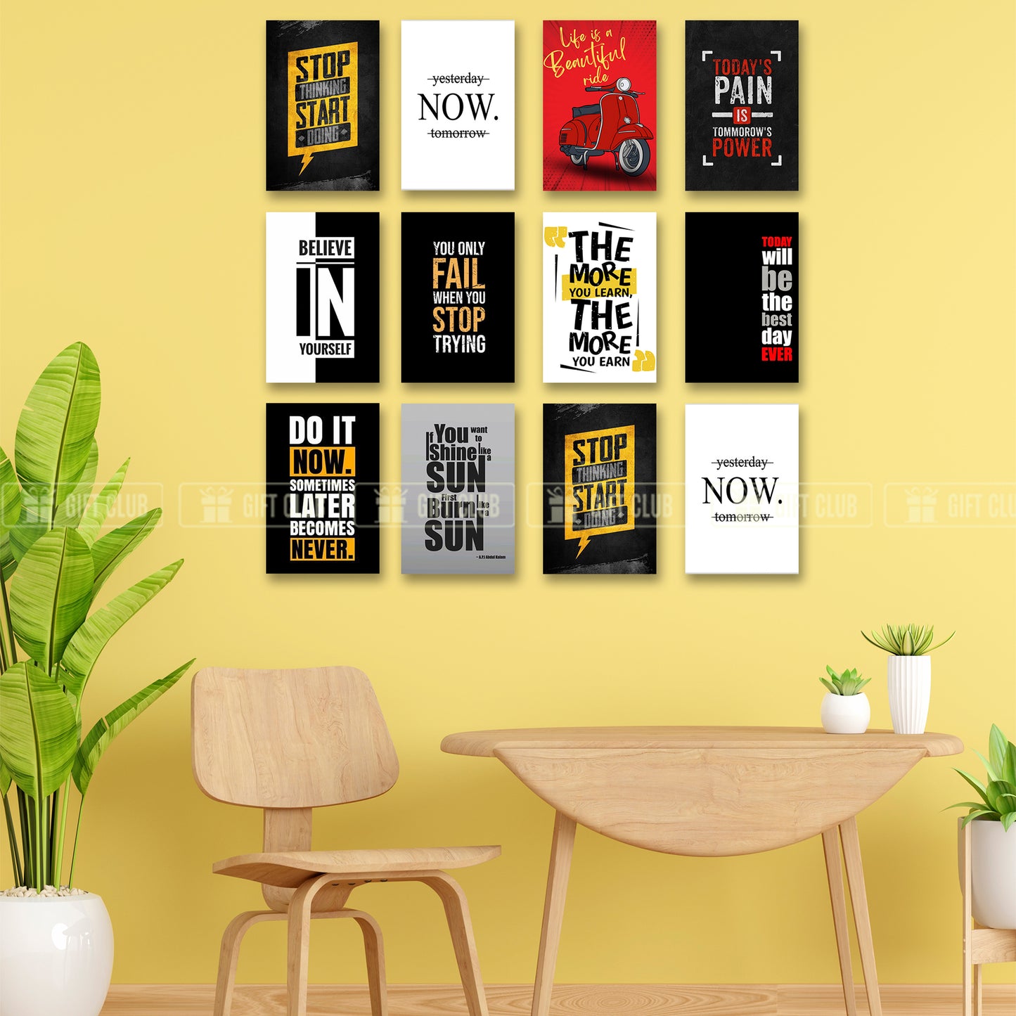 W4 - 12 pcs Premium Quality Zigzag Glitter Laminated Wallboard For Wall Decoration