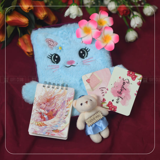 S41 - Velvet Covered Premium Notebook + Doll + Gift Card