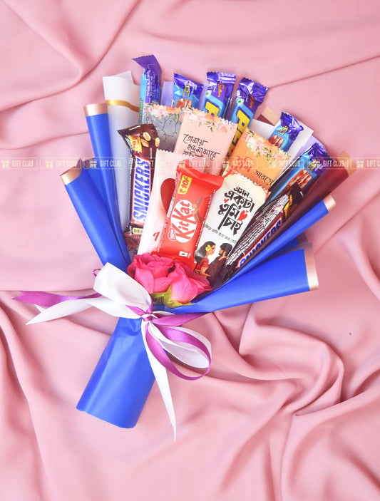 CB04 : Chocolate Bouquet made of Original Indian dairy milk & kitkat with lovely craft touch