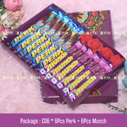 C06 - Gift Package of 6 Munch & 6 Perk Chocolate