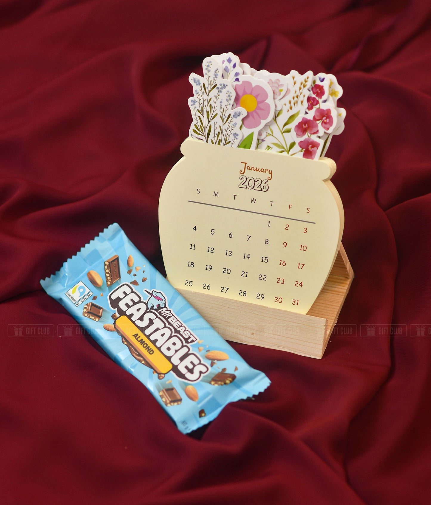 The Viral Combo: MrBeast Feastables (Almond) & Aesthetic Floral Calendar 2026