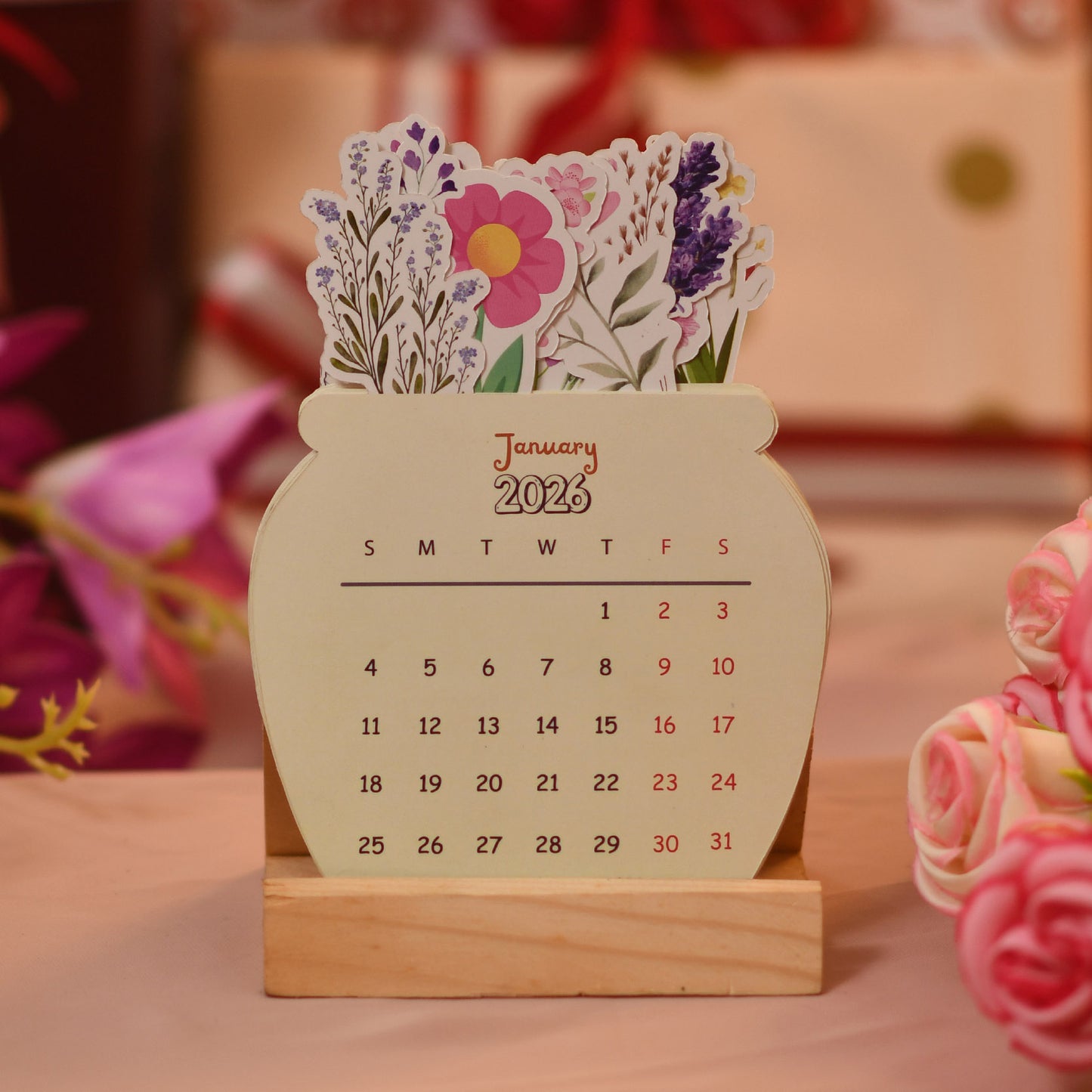 Floral Calendar 2026 - Single Piece