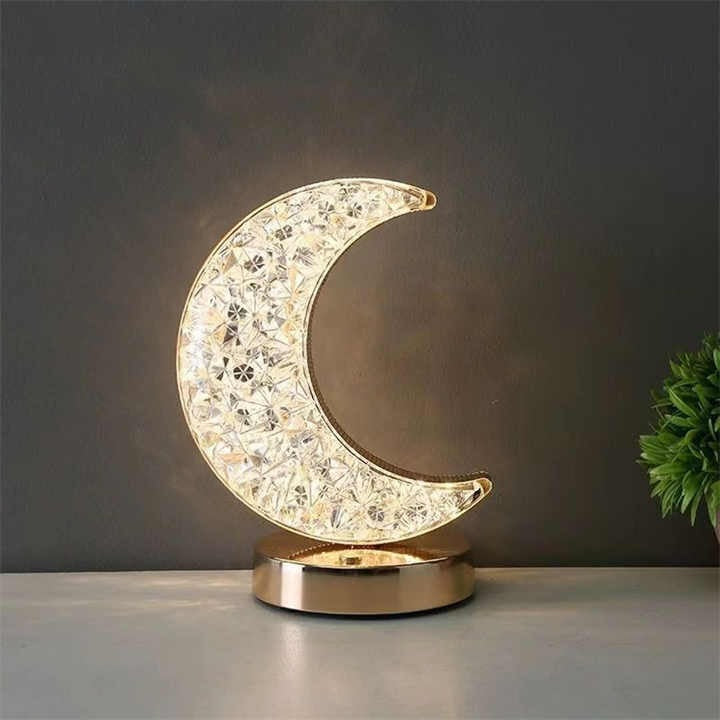 Modern Rechargeable Metal & Crystal Touch Lamp