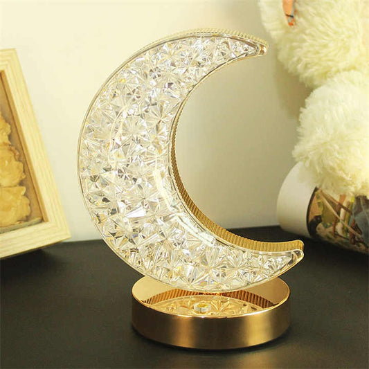 Modern Rechargeable Metal & Crystal Touch Lamp