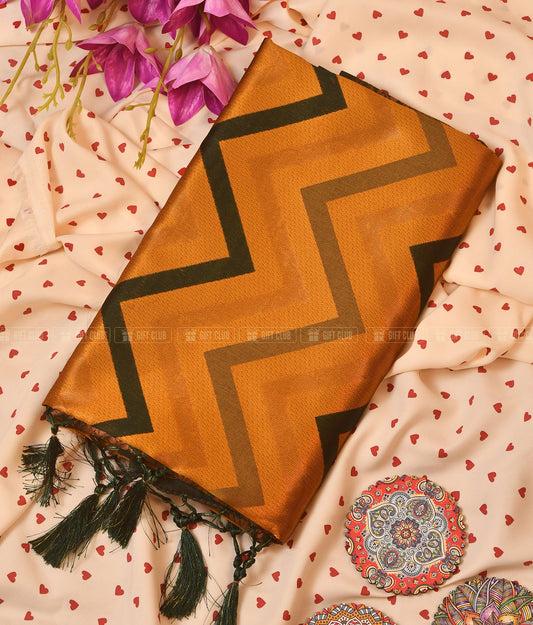 নবনীতা (KNJ 03) - Mustard Gold Kanchipuram Silk