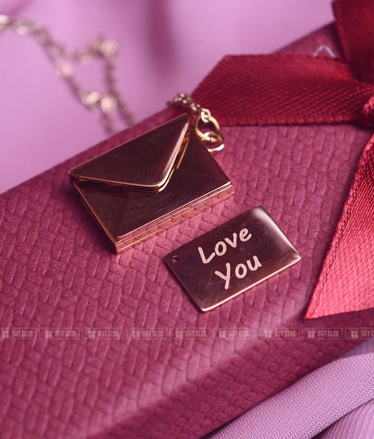 Gold Plated Envelope Love You Necklace | 18 Months Color guarantee