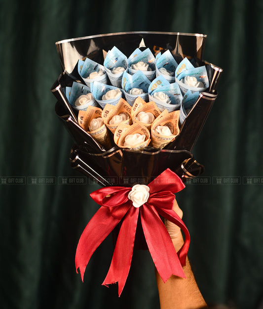 Salami 9 :"Midnight Bloom" – Premium Money Bouquet