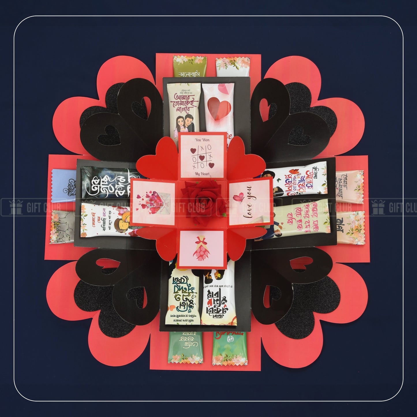 X20 - 3 Layer Magical  GIFT box for first Meet ( With Artificial Rose)