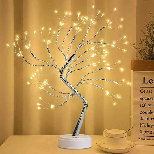 DIY Artificial Tree Lamp | LED Tabletop Bonsai Tree Light for Living Room
