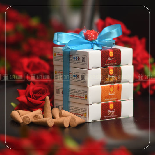 Mixed Natural Incense Cone | Rose, Kasturi, Chandan, Pineapple Combo