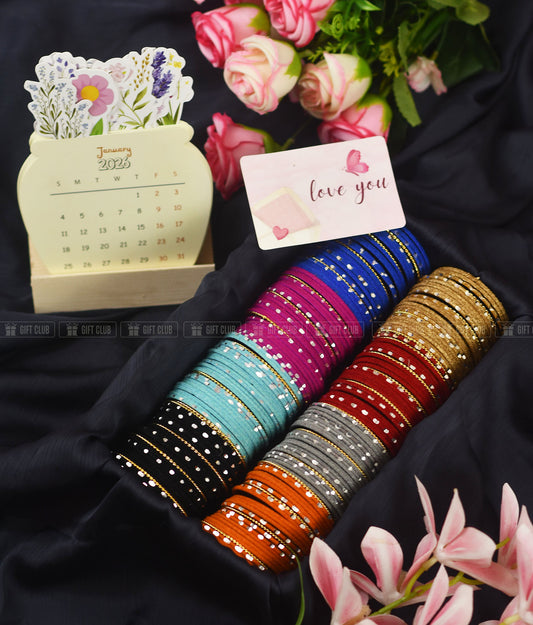 Churi 07 + Floral Calendar | 14 Dozon Velvet Cutting Churi with Floral Calendar